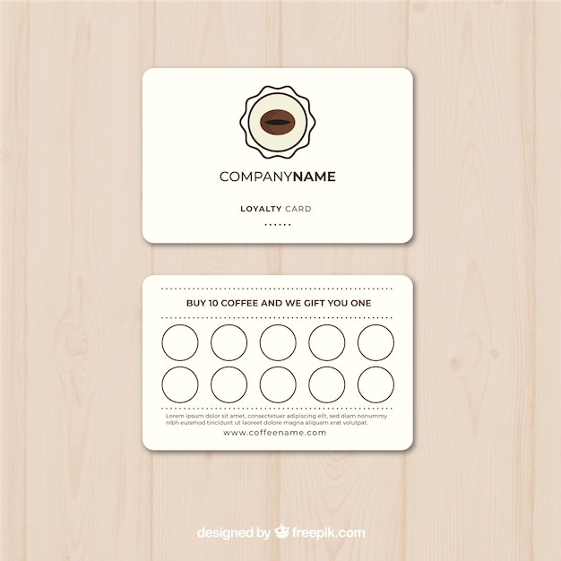 Vector plantilla de tarjeta de fidelidad de café