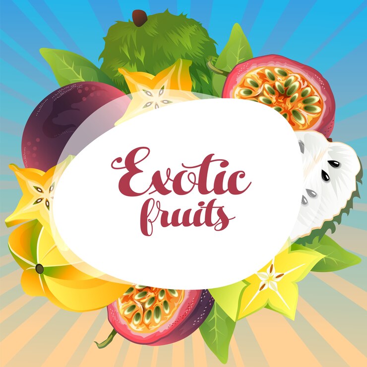 plantilla de tarjeta de fruta de la pasión de guanábana guanábana