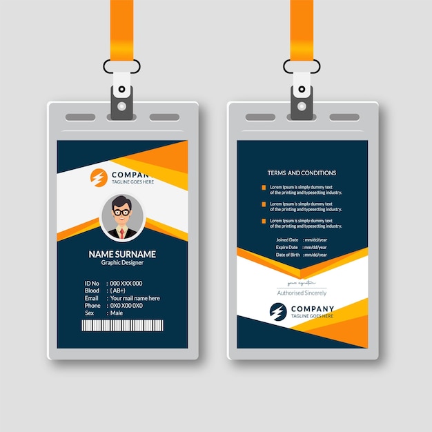 Plantilla de tarjeta de identidad de empleado de empresa