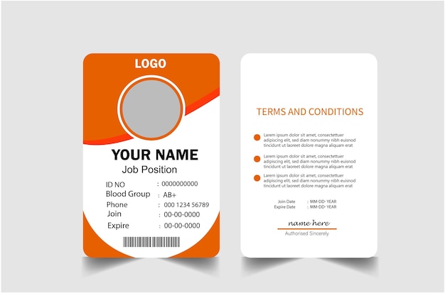 Plantilla de tarjeta de identidad de oficina