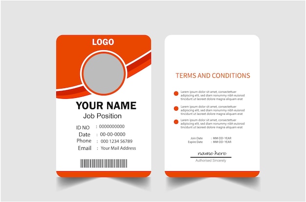 plantilla de tarjeta de identidad de la oficina