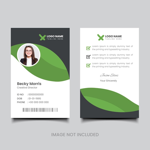 Plantilla de tarjeta de identificación abstracta con imagen