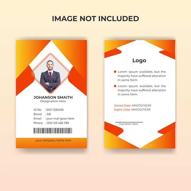 plantilla de tarjeta de identificación abstracta vectorial
