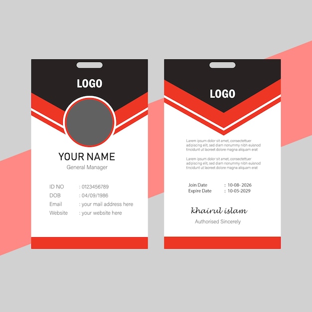 Plantilla de tarjeta de identificación abstracta