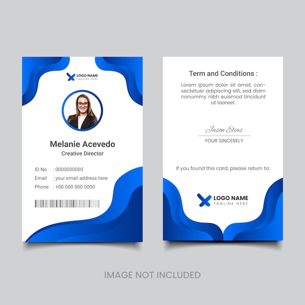Plantilla de tarjeta de identificación comercial mínima y simple