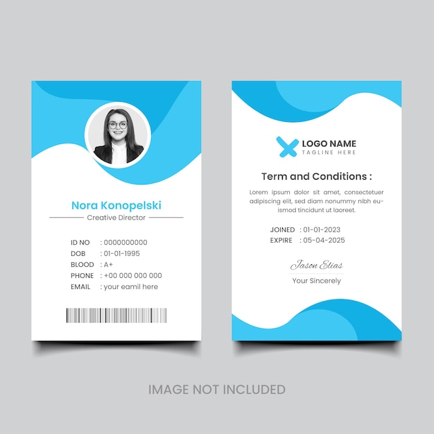 Plantilla de tarjeta de identificación comercial mínima y simple