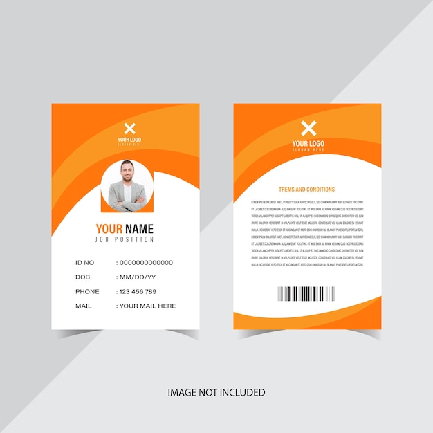 Plantilla de tarjeta de identificación comercial moderna y limpia Vector de plantilla de tarjeta de identificación de empleado de empresa