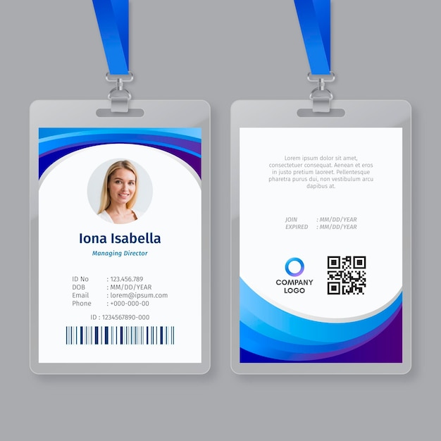 Plantilla de tarjeta de identificación comercial