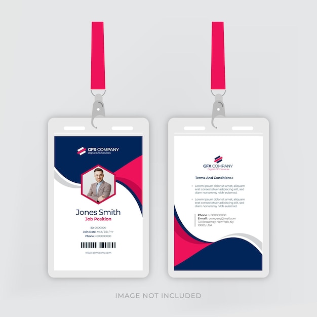Plantilla de tarjeta de identificación creativa con foto