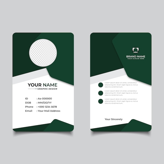 Plantilla de tarjeta de identificación de empresa moderna y limpia