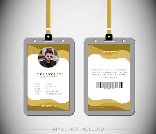 Plantilla de tarjeta de identificación frontal y posterior basada en imágenes