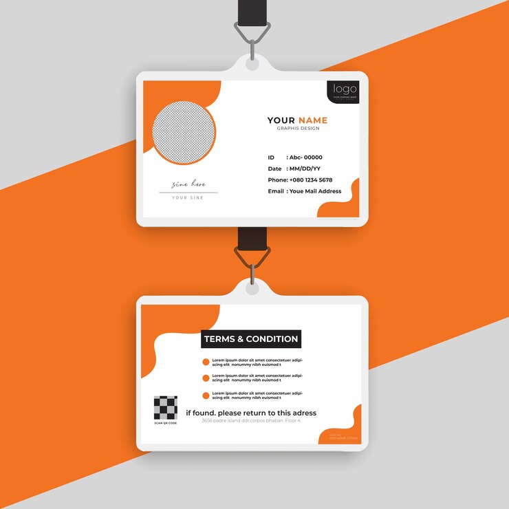 Plantilla de tarjeta de identificación horizontal personalizada