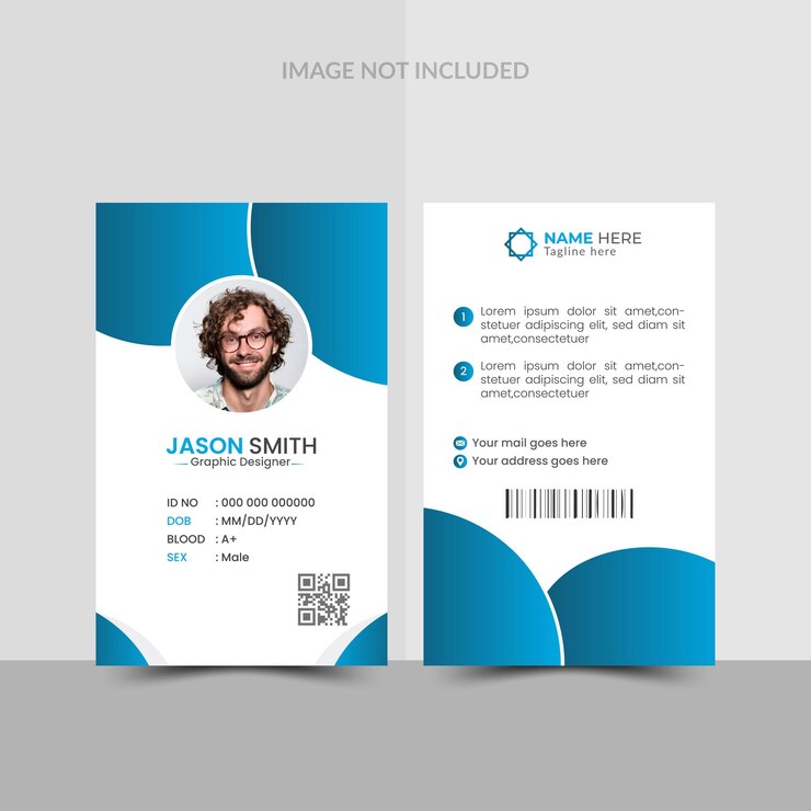 plantilla de tarjeta de identificación de la oficina diseño tarjeta de identificación del empleado