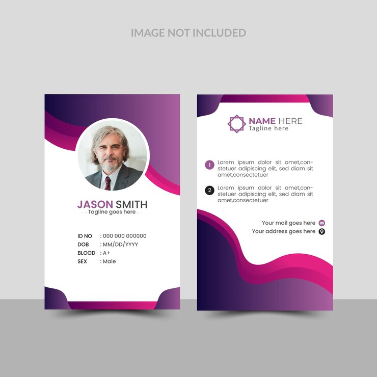 plantilla de tarjeta de identificación de la oficina diseño tarjeta de identificación del empleado