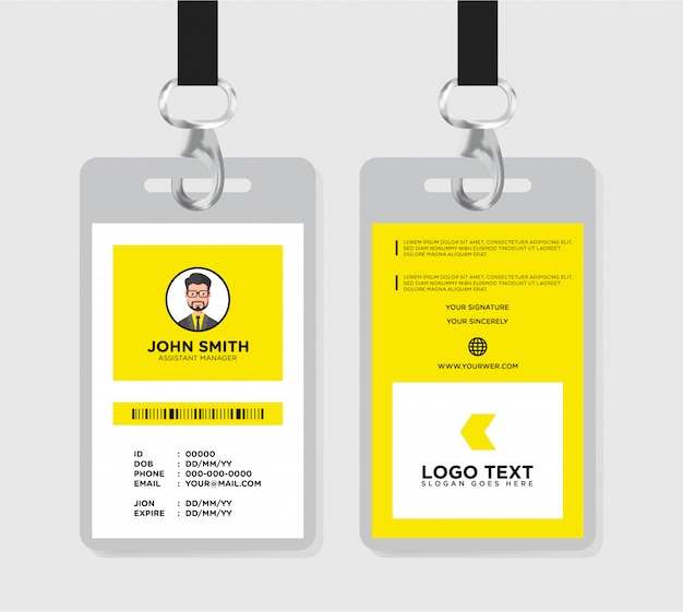Plantilla de tarjeta de identificación de oficina mínima