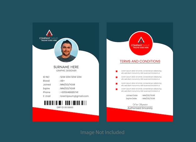 Plantilla de tarjeta de identificación de oficina