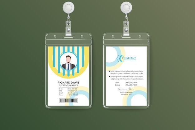 Plantilla de tarjeta de identificación del personal corporativo