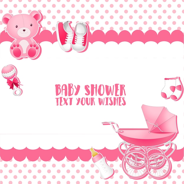 Vector plantilla de tarjeta de invitación de baby shower