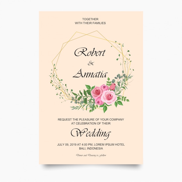 plantilla de tarjeta de invitación de boda moderna