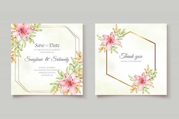 Plantilla de tarjeta de invitación de boda