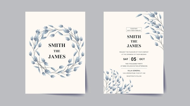 Plantilla de tarjeta de invitación de boda