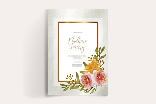 Plantilla de tarjeta de invitación de boda