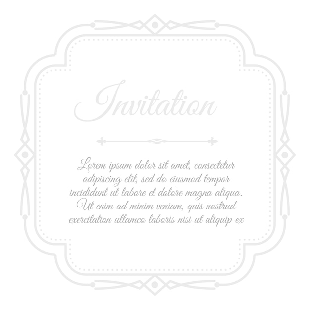 Vector plantilla de tarjeta de invitación en estilo romántico elegante vintage