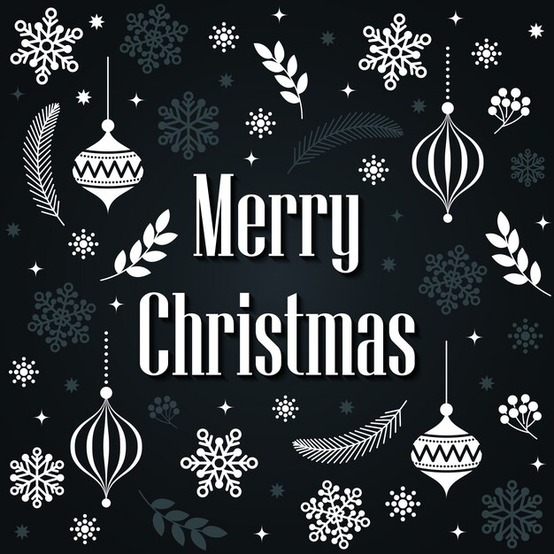 Plantilla de tarjeta de letras feliz Navidad