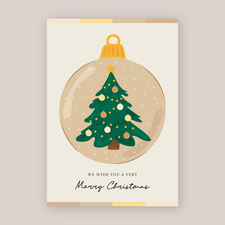 Plantilla de tarjeta de Navidad linda