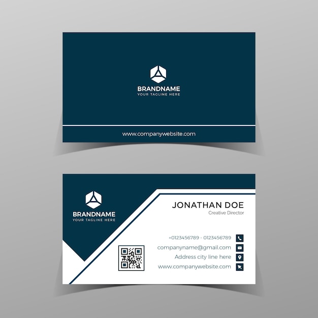 Plantilla de tarjeta de negocios moderna Diseño de composición de elemento elegante con concepto limpio