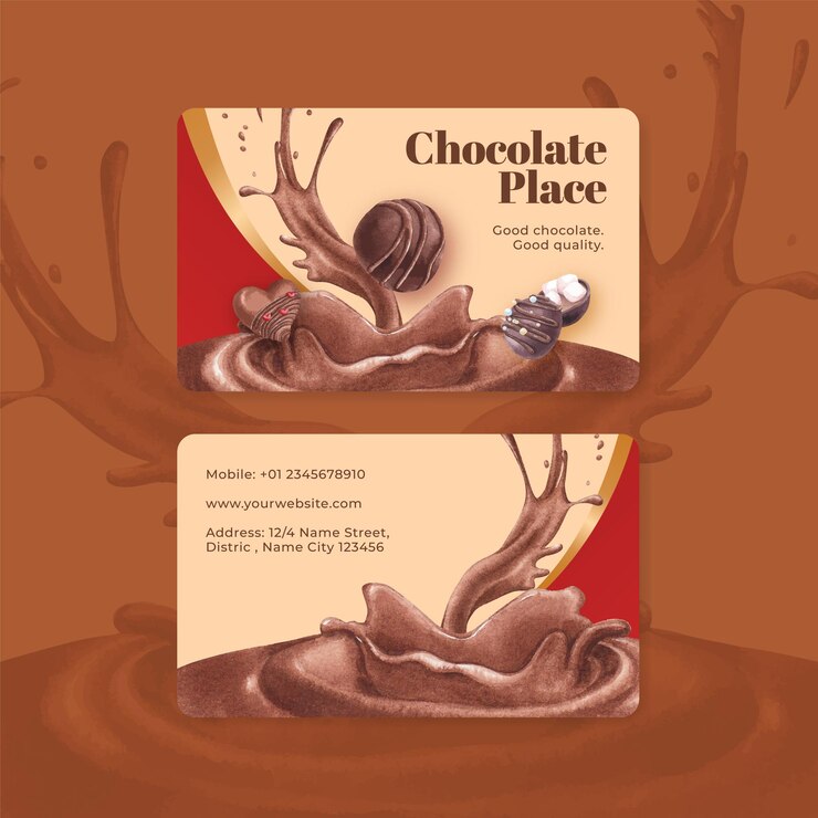 Plantilla de tarjeta de nombre con el concepto del día mundial del chocolate