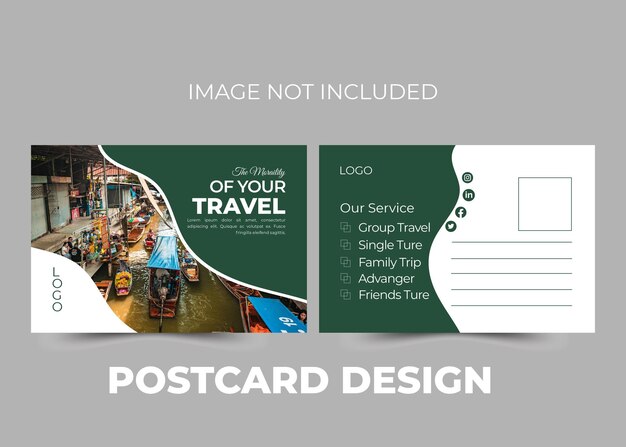 plantilla de tarjeta postal de viaje