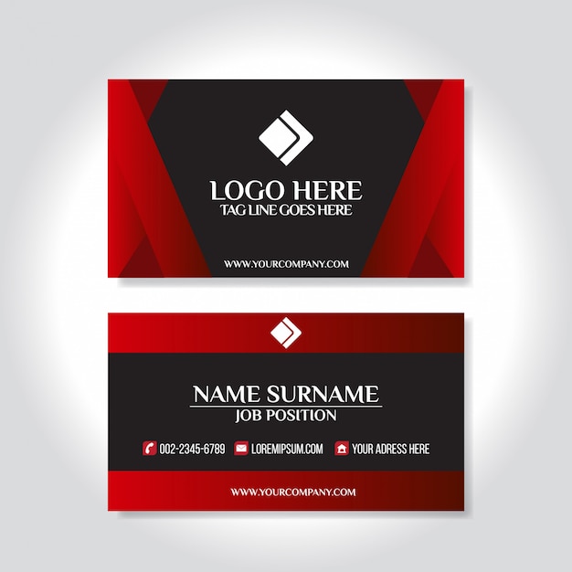 Plantilla de tarjeta roja Businnes