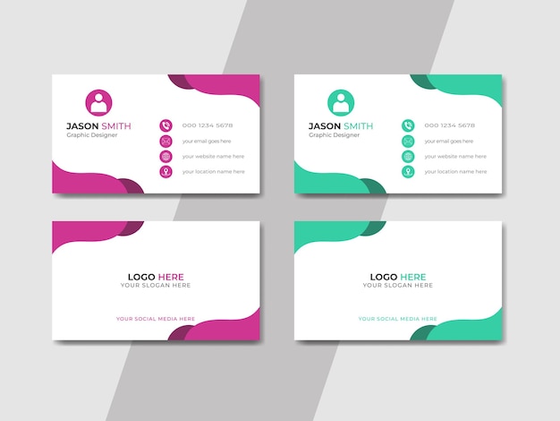 plantilla de tarjeta vectorial de diseño de tarjeta de visita minimalista