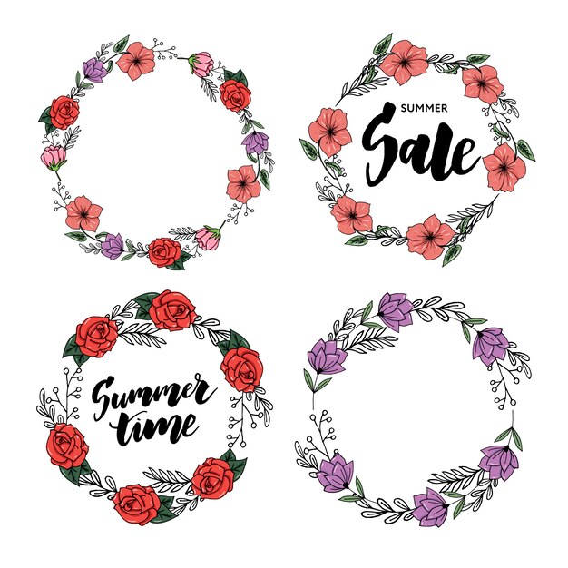 Plantilla de tarjeta de venta de verano. Letras dibujadas a mano. Elemento caligráfico para su diseño. Venta, banner de vacaciones
