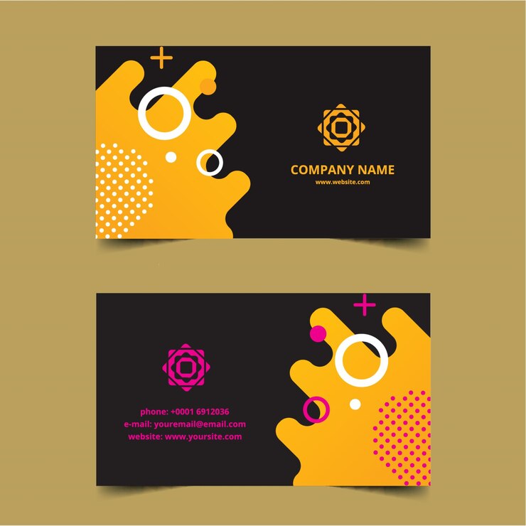 Vector plantilla de tarjeta de visita en amarillo y negro