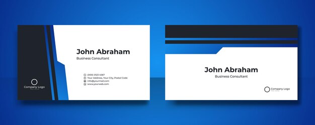 Plantilla de tarjeta de visita azul con concepto corporativo moderno. tarjeta de presentación elegante creativa y diseño de tarjeta de visita.