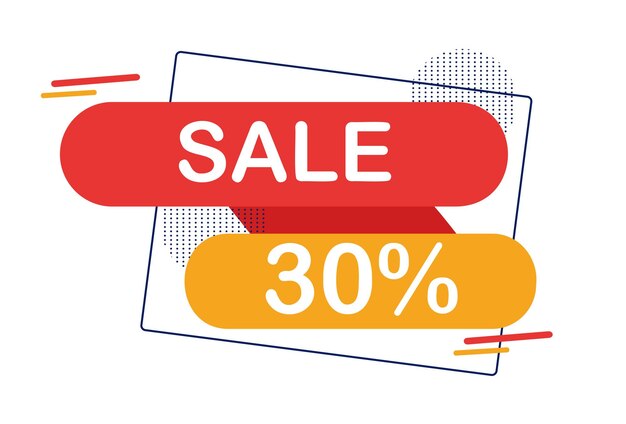 Plantilla de tarjeta de visita de banner web abstracto VENTA 30 POR CIENTO Ilustración vectorial