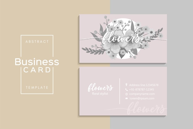 Plantilla de tarjeta de visita con coloridas flores