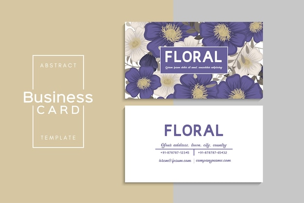 Plantilla de tarjeta de visita con coloridas flores