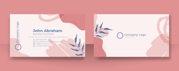 Plantilla de tarjeta de visita con concepto corporativo moderno de moda. Tarjeta de presentación elegante creativa y diseño floral de tarjeta de visita.