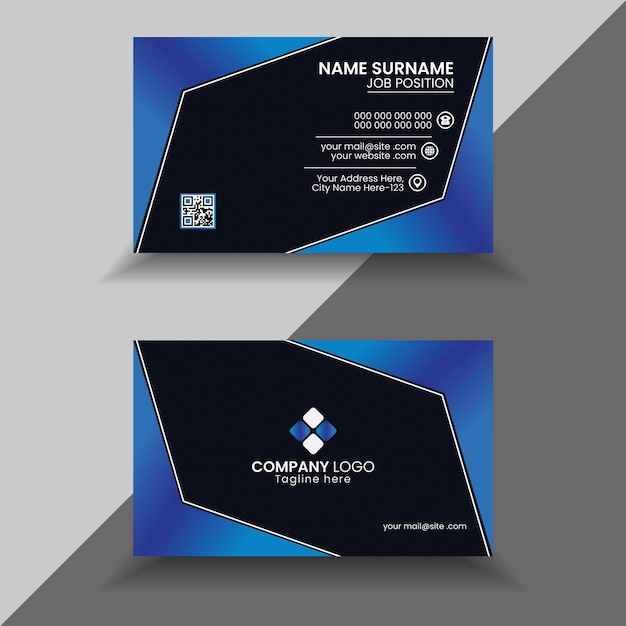 Plantilla de tarjeta de visita creativa y clara de tarjeta de visita propia de vector libre