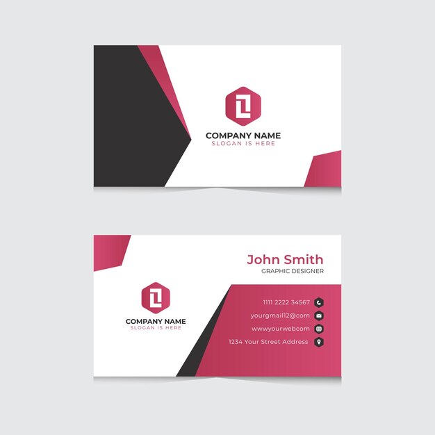 Plantilla de tarjeta de visita creativa de doble cara