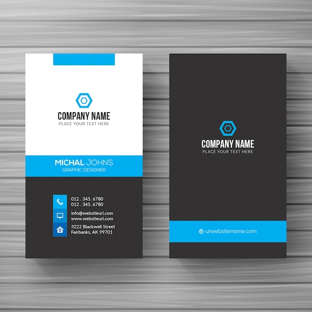 Plantilla de tarjeta de visita creativa y limpia moderna