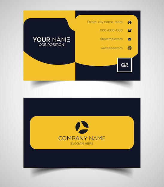 Plantilla de tarjeta de visita creativa y moderna de doble cara Ilustración vectorial