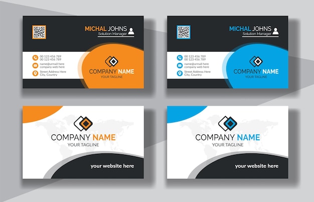 Plantilla de tarjeta de visita creativa profesional de diseño de tarjeta de visita moderna de estilo limpio corporativo