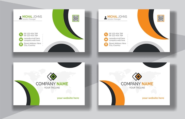 Plantilla de tarjeta de visita creativa profesional de diseño de tarjeta de visita moderna de estilo limpio corporativo