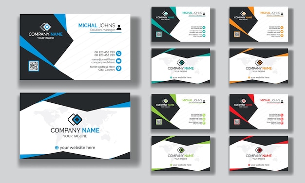 Plantilla de tarjeta de visita creativa profesional de diseño de tarjeta de visita moderna de estilo limpio corporativo