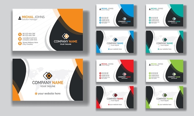 Plantilla de tarjeta de visita creativa profesional de diseño de tarjeta de visita moderna de estilo limpio corporativo