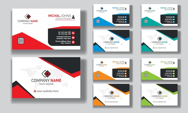 Plantilla de tarjeta de visita creativa profesional de diseño de tarjeta de visita moderna de estilo limpio corporativo